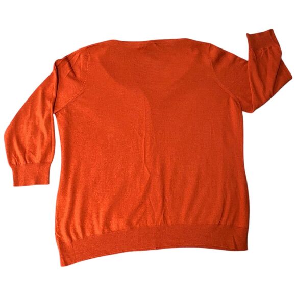 Talbots Pure Cashmere Women Petites Size 1X Ripe Papaya Orange Cardigan Sweater - Picture 7 of 12